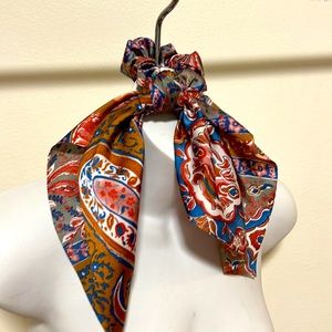 Paisley bandana hair tie